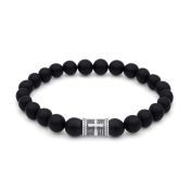 Bracciale da Uomo con Croce di Onice Nera