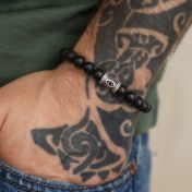 Black Onyx Evil Eye Men Bracelet 