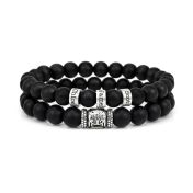 Family Tree Onyx Name Bracelet Set 