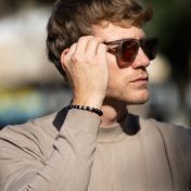 Bracciale da Uomo con Nome in Rilassante Onice Nero