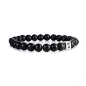 Handtekening Zwarte Onyx Vrouwen Armband [Sterling Zilver]