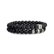 Handtekening Zwarte Onyx Vrouwen Armband [Sterling Zilver]