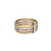 Gemischte Bänder Ring - Gehämmert [Sterlingsilber]