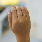 Gemischte Bänder Ring - Gehämmert [Sterlingsilber]