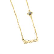 Collier Signature Prénoms avec Nano Bible [Plaqué Or 18ct]