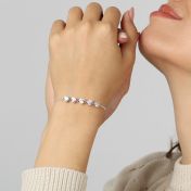 Pulsera Herringbone con Piedras de Nacimiento [Plata de Ley]
