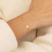 Helena Diamond Initial Bracelet [14 Karat Gold]