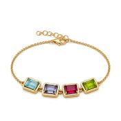 Dazzling Love Cascade Birthstone Bracelet [18K Gold Vermeil]