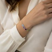 Dazzling Love Cascade Birthstone Bracelet [Silver]