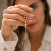 Sternenregen Geburtsstein Armband mit Diamanten [750er Gold Vermeil]