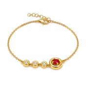 Sternenregen Geburtsstein Armband mit Diamanten [750er Gold Vermeil]