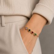 Dazzling Square Birthstone Bracelet [18k Gold Vermeil]
