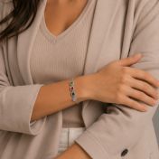 Dazzling Square Birthstone Bracelet [Silver]