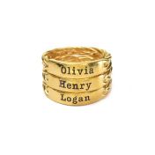 Anillo con Nombre Trenzas del Amor [Bañado en Oro de 18K]