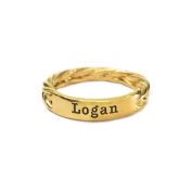 Anillo con Nombre Trenzas del Amor [Bañado en Oro de 18K]