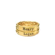 Anillo con Nombre Trenzas del Amor [Bañado en Oro de 18K]