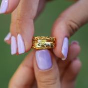 Anillo con Nombre Trenzas del Amor [Bañado en Oro de 18K]