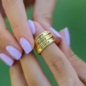 Anillo con Nombre Trenzas del Amor [Bañado en Oro de 18K]