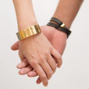 Wide Inspiration Braille Cuff - 14k Gold Plated