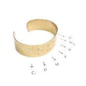Wide Inspiration Braille Cuff - 14k Gold Plated