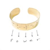 Wide Inspiration Braille Cuff - 14k Gold Plated