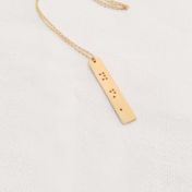 Die Regel der drei Braille Halskette [14K Vergoldet]