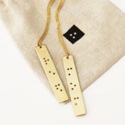 Die Regel der drei Braille Halskette [14K Vergoldet]