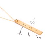 Die Regel der drei Braille Halskette [14K Vergoldet]