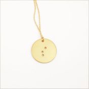 Classic Round Initial Braille Necklace - Gold Plated