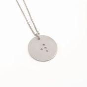 Collier Braille Initiale Classique Pendentif Rond [Argent 925]