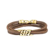 Familienaam Armband - Goud Verguld [Bruin Suede]