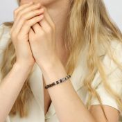 Brown Tiger Evil Eye Women Name Bracelet With Diamond [Sterling Silver]
