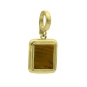  Bruine Tijgeroog Bedel [18K Goud Verguld]