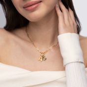 Bubble Initial Charm Necklace [18K Gold Plated]