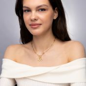 Bubble Initial Charm Necklace [18K Gold Vermeil]