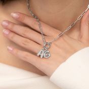 Bubble Initial Charm Necklace