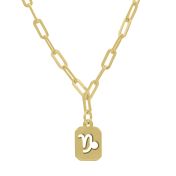 Steinbock Kette - Paperclip Kette mit Sternzeichen [Sterlingsilber]