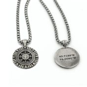 Collier Roue du Capitaine avec Coordonnées - Argent 925