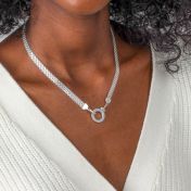 Emma Circle Milanese Chain Necklace [Sterling Silver] - with Name Charms