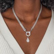 Emma Circle Milanese Chain Necklace [Sterling Silver] - with Name Charms