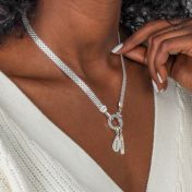 Emma Circle Milanese Chain Necklace [Sterling Silver] - with Name Charms