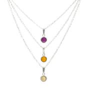 Collana Carina Sovrapposta con Pietra di Nascita [Argento 925]