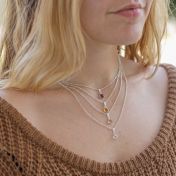 Collana Carina Sovrapposta con Pietra di Nascita [Argento 925]
