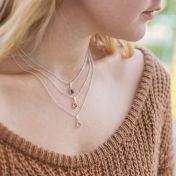 Collana Carina Sovrapposta con Pietra di Nascita [Argento 925]
