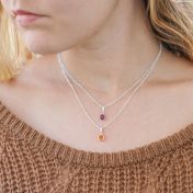 Collana Carina Sovrapposta con Pietra di Nascita [Argento 925]