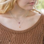 Collana Carina Sovrapposta con Pietra di Nascita [Argento 925]