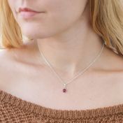 Collana Carina Sovrapposta con Pietra di Nascita [Argento 925]