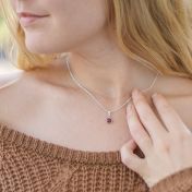 Collana Carina Sovrapposta con Pietra di Nascita [Argento 925]