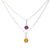 Collana Carina Sovrapposta con Pietra di Nascita [Argento 925]