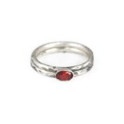 Carina Ring. Oval Horizontal Hammered [Sterling Silver]